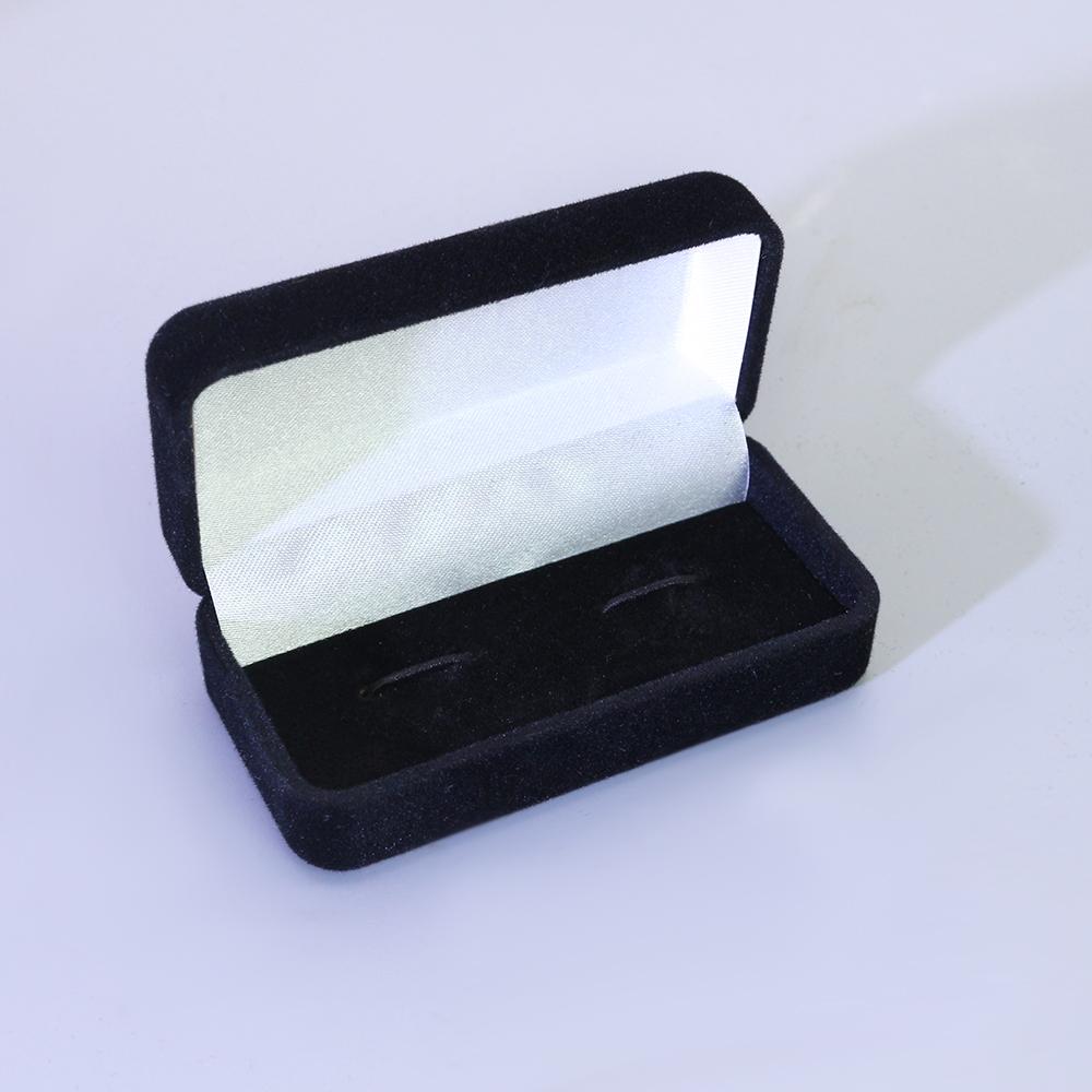 Fashion Portable Velvet Jewelry Box Plastic Blank Base Custom Logo Cufflink Tie Clip Ring Travel Mini Storage Container