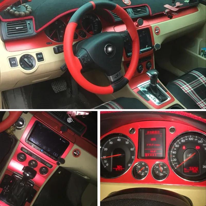 Car-Styling 3D 5D Carbon Fiber Car Interior Center Console Color Change Molding Stickers Decals For VW Passat B6 2007-2011