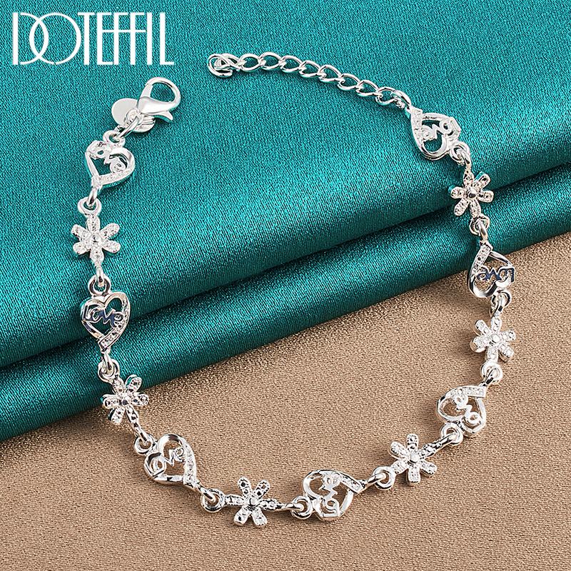 Женский браслет с цирконом Flower Love AAA, подарок на вечеринку, серебряные красивые украшения