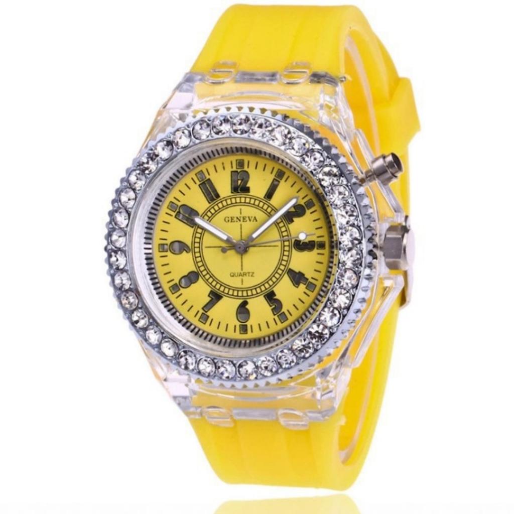 Fashion Rhinestone LED Luminous Watch for Women Outdoor Sports Digital Woman Wirstwatch Clock