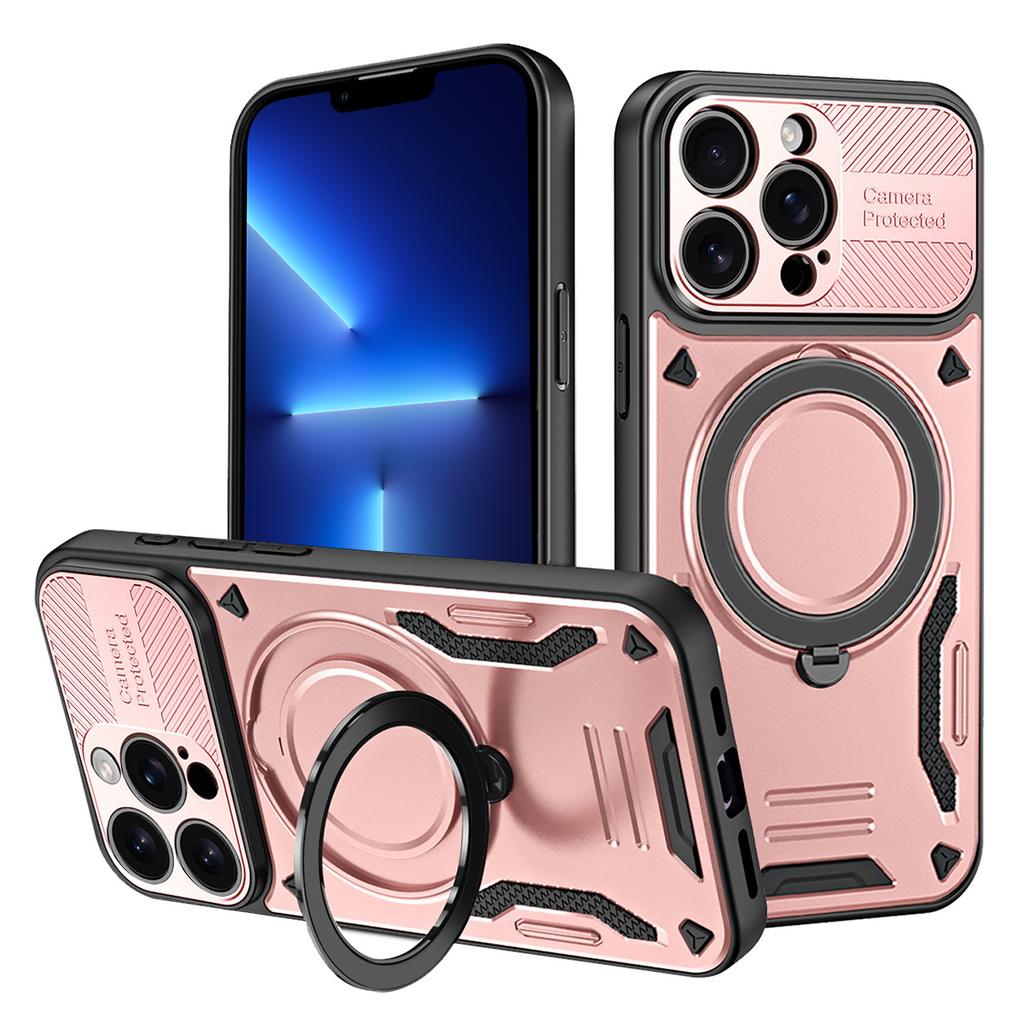 For iPhone 13 Pro Case Compatible with MagSafe Shockproof TPU + PC Phone Back Cover with Kickstand