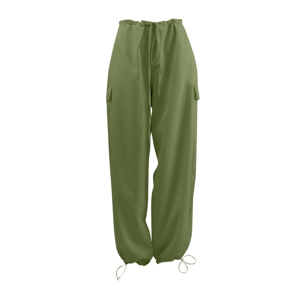 Женские однотонные уличные повседневные широкие брюки в стиле хип-хоп для бега на шнуровке