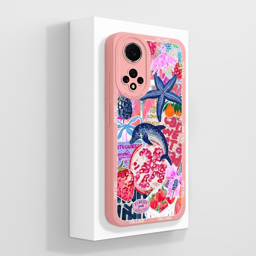 Для Huawei Nova 9 10 11 Pro Y60 Y72 Чехол для телефона Красивые акварельные цветочные узоры Жидкий силикон Защита от падений Премиальная защитная крышка Для Huawei Case