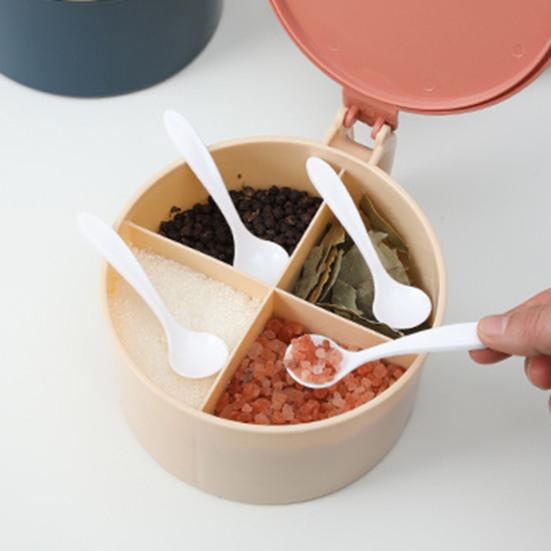 Крышка в скандинавском стиле с 4 отделениями, простая в использовании, удобная коробка для приправ, без запаха, товары для дома.