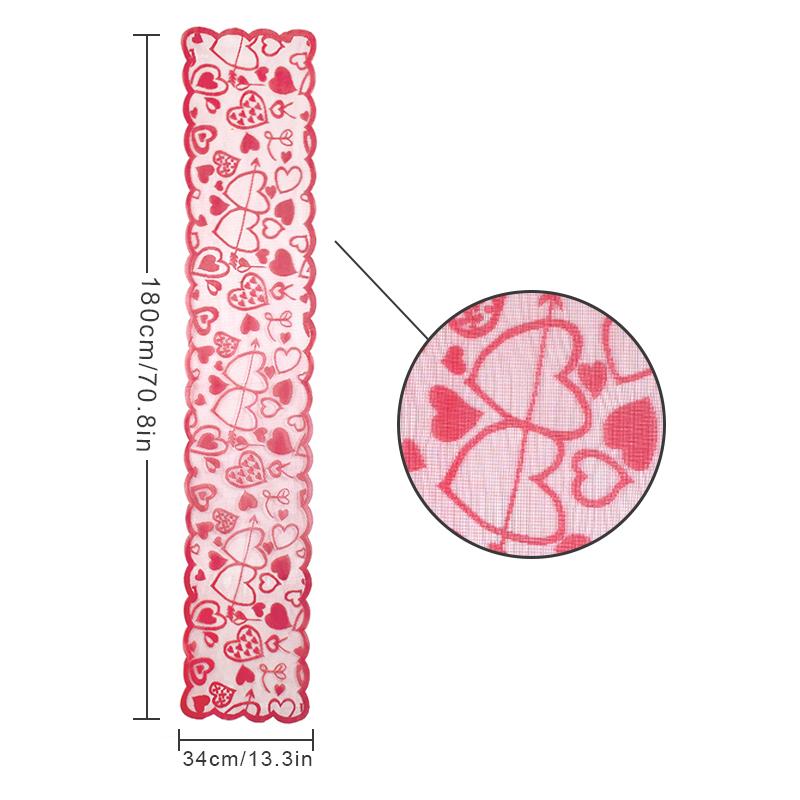 Кружевная скатерть-дорожка с сердечками для украшения на День святого Валентина, для свадебной годовщины, для вечеринки, для стола, принадлежности для домашнего декора, реквизит