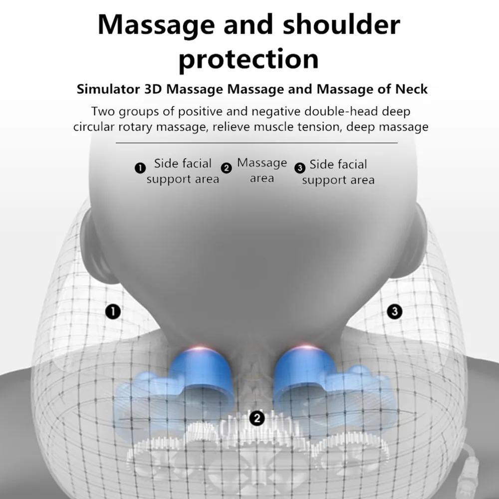 U Shaped Neck Massage Pillow Heating Vibration Kneading Electric Cervical Shoulder Massage Protection Relaxing Massager