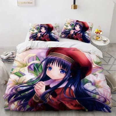 Постельное белье Card Captor Sakura 3D-печать Аниме Девушка Пододеяльник Декор Для Детской Комнаты Размер Queen King