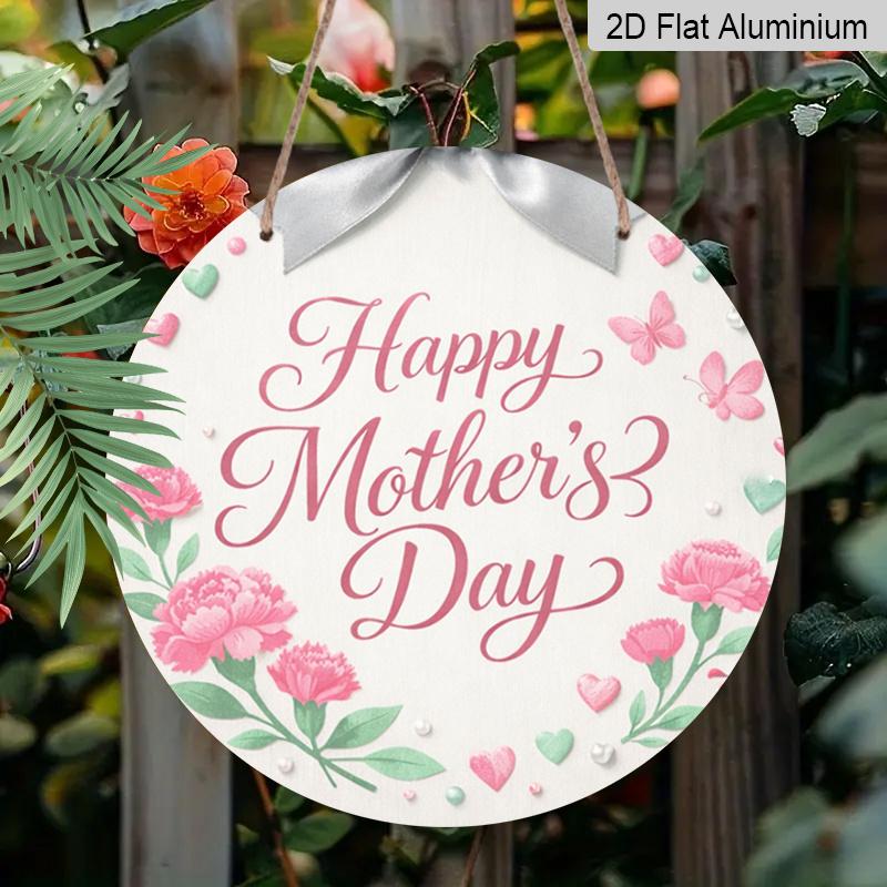 2D Flat, Aluminum Metal Sign Mother's Day Commemorative Plaque - an Elegant And Heartfelt Gift with "for Mom" Inscription, 20X20Cm(7.87Inch) Desktop