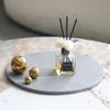 Modern Light Luxury Model Room Flat Tray Decoration Bedroom Hotel B&B Desktop Art Ball Bead Leather Display Plate