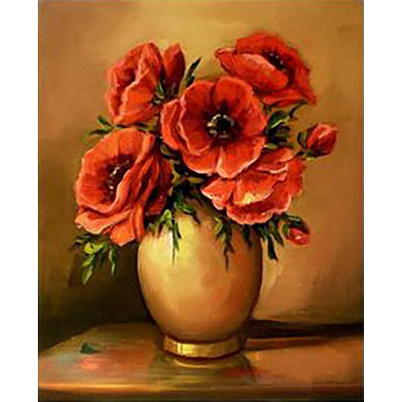 DIY Floral 5D Diamond Painting Full Round Drill Diamond Embroidery Cross Stitch Mosaic Kits Flower Wall Art Home Decor