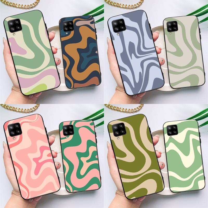 Liquid Swirl Abstract Beige Sage Green Case For Samsung Galaxy A54 A34 A14 A12 A22 A32 A52 A72 A13 A33 A53 A73 A51 A71 Cover