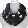 with Frayed Hem Cat Print Scarf Polyester Shawl Wrap Creative Gift Animal Scarf