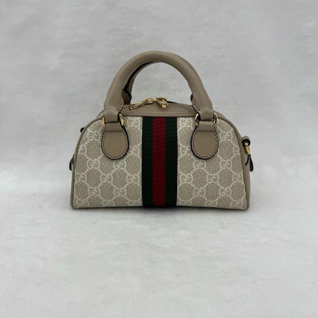 [Pre-Owned] Ophidia GG Monogram Detachable Leather Strap Zipper Closure Canvas And Leather Mini Shoulder Crossbody Bag - Excellent #2P2E3S
