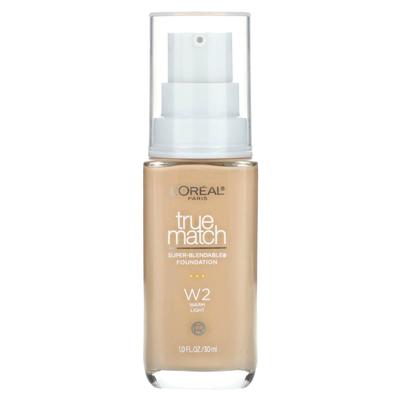 L'Oréal, True Match, тональная основа Super Blendable, оттенок W2 Warm Light, 1 жидкая унция (30 мл)