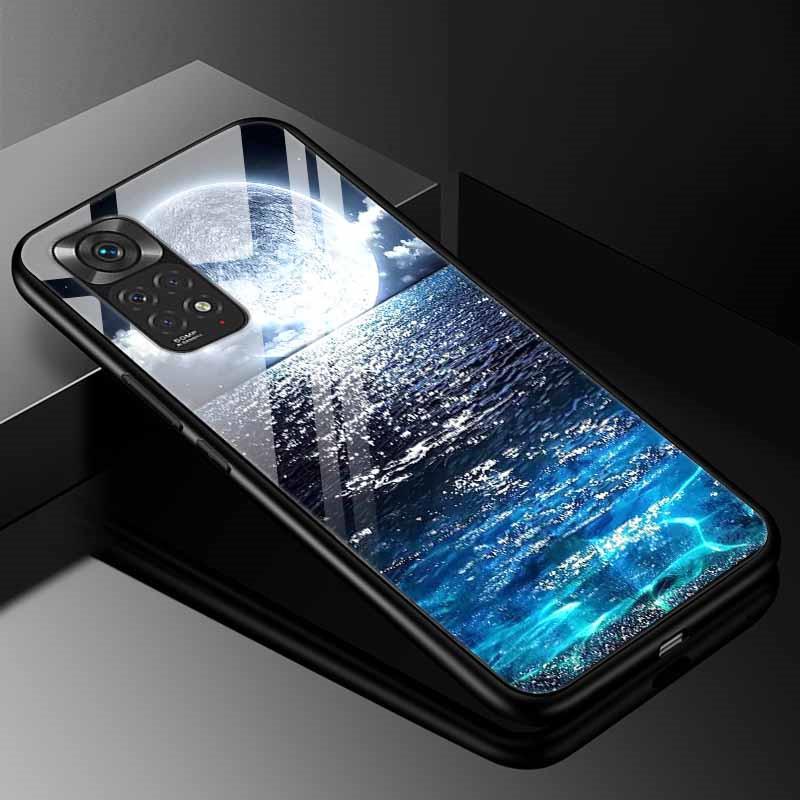 For Xiaomi Redmi Note 11s Case Tempered Glass Fashion Cover for Redmi Note 11 Pro 5G Global Note11 Case, 9s 10s Bumper Note11s