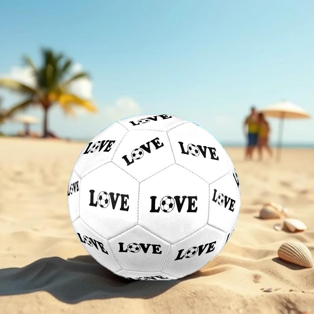 Love Soccer Size 5 Football Machine Sewn Indooroutdoor Universal Football Soccer Accessory Ideal For Home Decor Birthday Anniversary Christmas