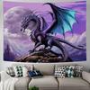 Majestic Dragon Tapestry  Purple Fantasy Design Perfect for Bedroom or Living Room Decor Large Wall Hanging Artwork