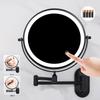 8 Inch Black Wall Mounted Bathroom Mirror 10x Magnifying Makeup Mirror Adjustable Dimming Vanity Cosmetic Mirrors with Light