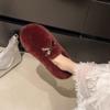 Fashion 2025 New Autumn and Winter Two-Wear Plus Velvet Mary Jane Shoes Cotton Shoes Women's Outside Wear