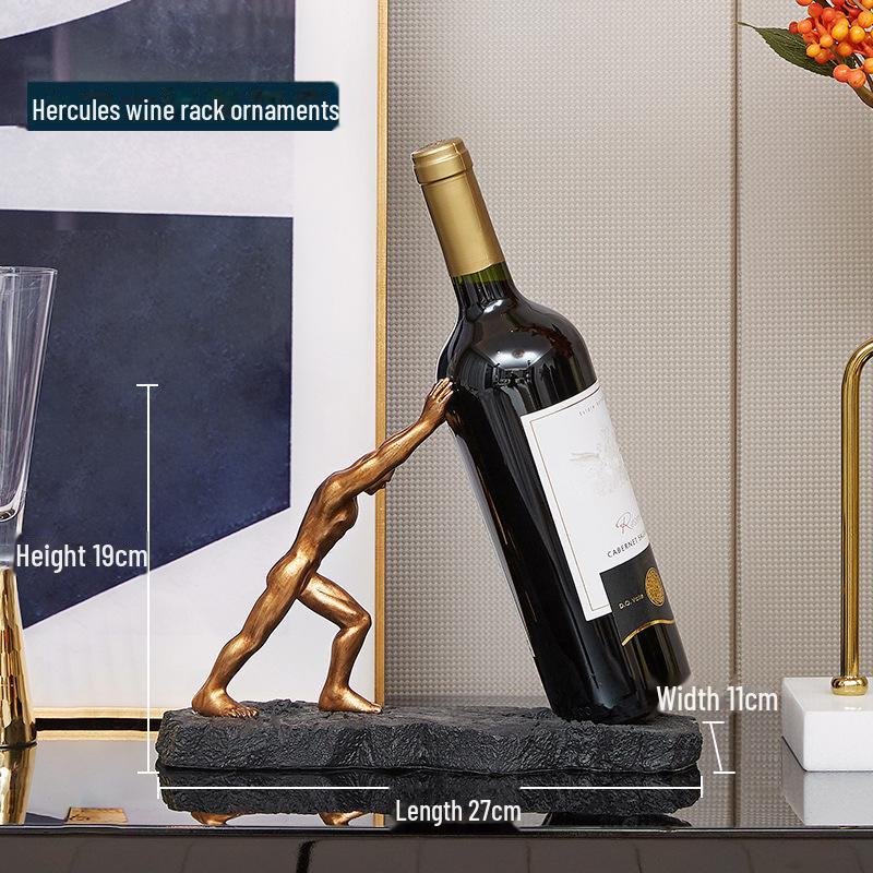 European Luxury Resin Wine Rack Ornament for Home & Study Decor