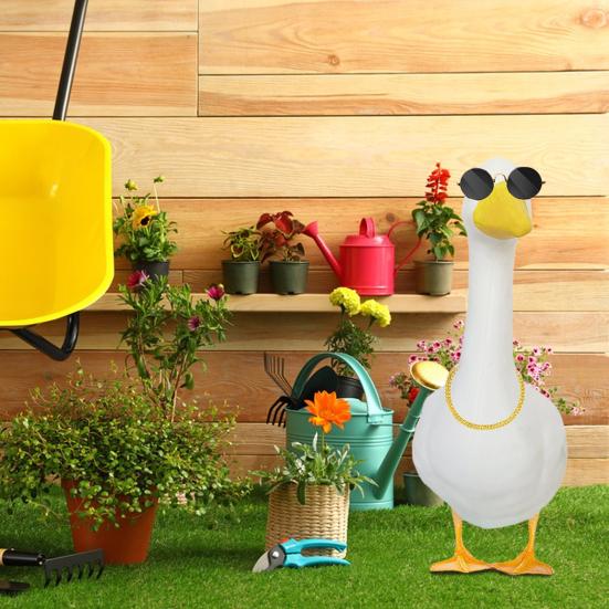 1 комплект нарядов для газонного гуся, ожерелье со стразами в стиле хип-хоп, винтажные солнцезащитные очки, украшение для статуи гуся на открытом воздухе, украшения для одежды, аксессуары