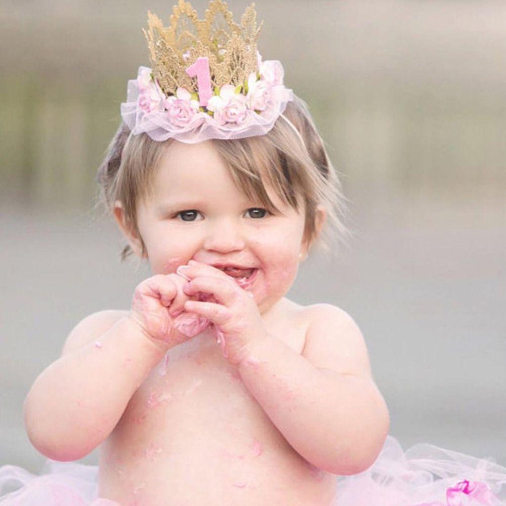 Kids Gift Boys Girls Princess Crown Hair Band 1 Years Old Baby Birthday Hat Flower Headwear