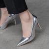 Sexy High Heels Pumps Shoes Woman Elegant 2024 Large Size 46 Leather Luxury Gold Silver Women's Heeled Party Wedding Shoe Ladies