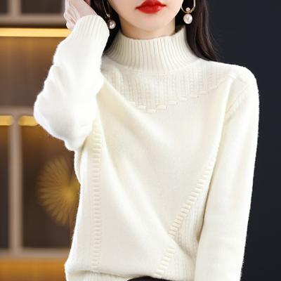 Женский кашемировый свитер Qinghe Cashmere 30% кашемир 70% шерсть Осень и Зима Пуловер Теплый и Модный