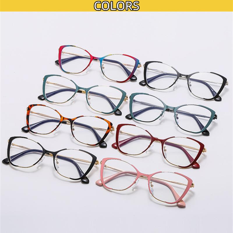 Brand Design Retro Small Cat Eye Patchwork Color Femal Frame Photochromic Anti Blue Light Computer Women Custom Reading Glasses