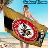 Custom Name Brentford Football Club Crest Beach Towel Soft Microfiber Fabric Bath Towels for Swimming Travel Camping, Outdoor essentials Gifts