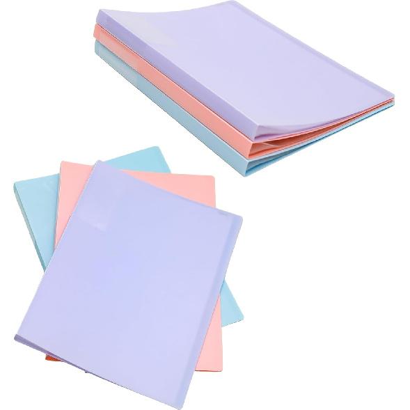 Lilaly 1 Pack Document Organizer Folio, Binder with Plastic Sleeves Presentation Folders, Plastic Sheet Protectors 30 Pockets(Pink)