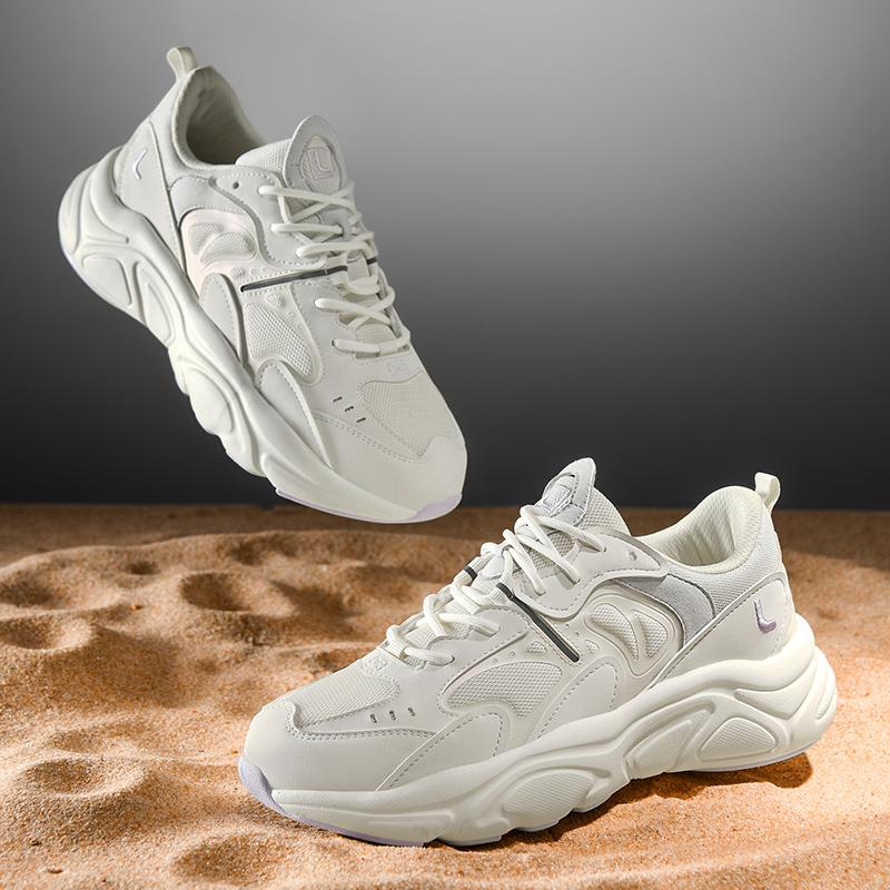 Genuine Leather Men's Chunky Running Shoes for Women Light Comfort Jogging Sports Shoes Mesh Commuting Walking Shoes Sneakeres