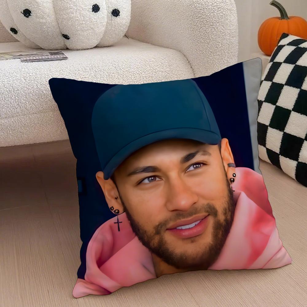 Brazilian Handsome Athlete NNeymar Jr Cushion Cover Throw Pillow Cover Hidden Button Durable Polyester Chair Cushion
