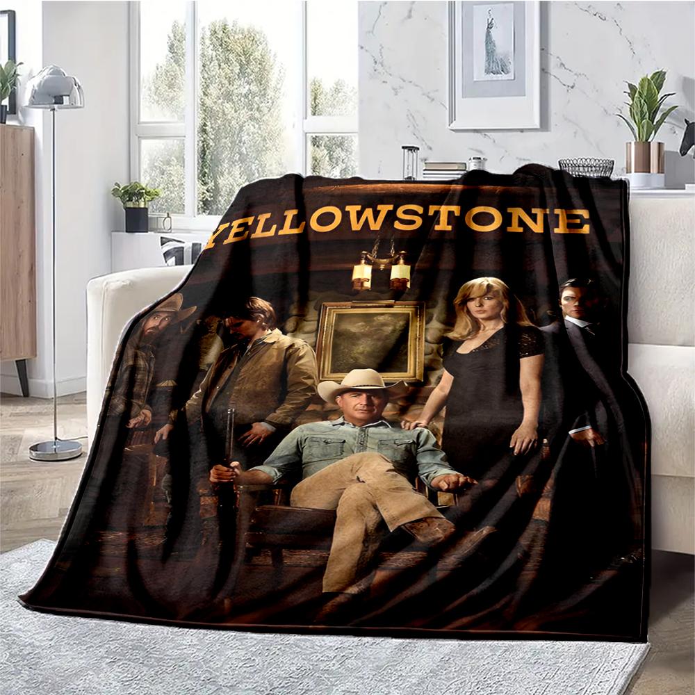 Yellowstone Theme Printed Blanket - Perfect for Couch, Bed, Travel & Outdoor Use | Machine Washable, Cozy & Durable.