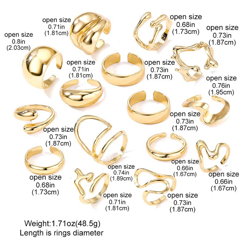 1Set Vintage Metal Rings For Women Men Gift Personalized Punk Hip Hop Irregular Exaggerated Knuckle Joint Rings