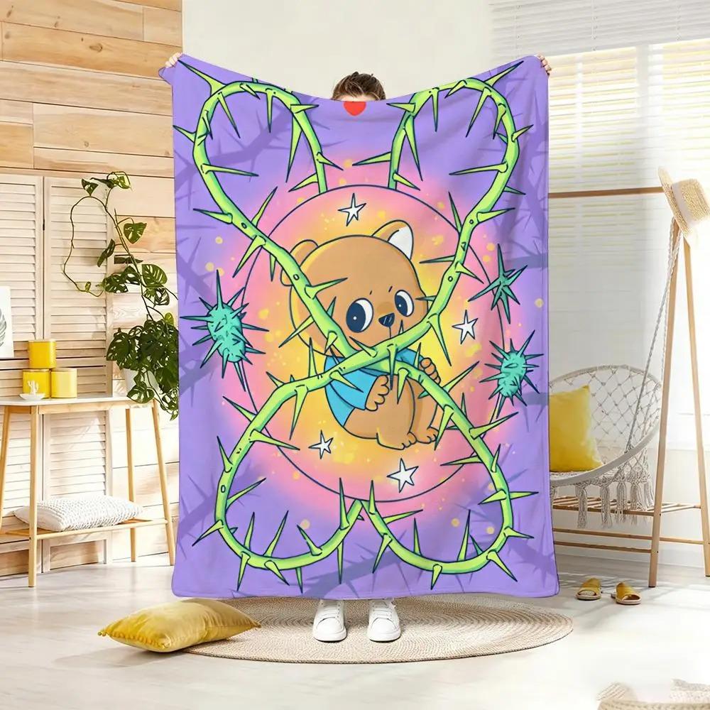 Cartoon Figure A-AchooS ClubS Throw Lightweight Flannel Blanket Soft Skin-friendly for Summer Cooling