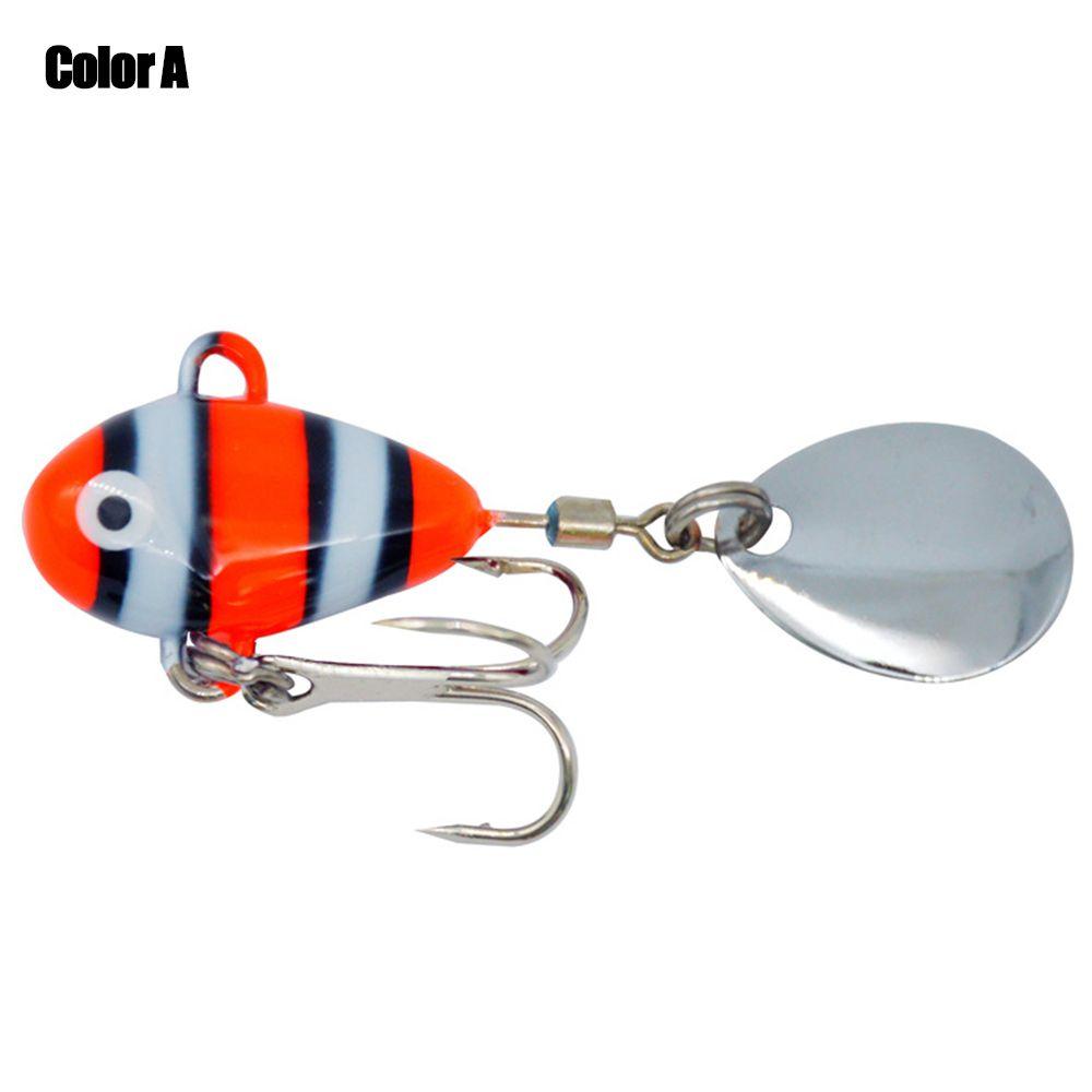 Sinking Rotate Spoon Metal Sequin Treble Hook Wobblers Crankbaits VIB Lure Metal Fishing Bait