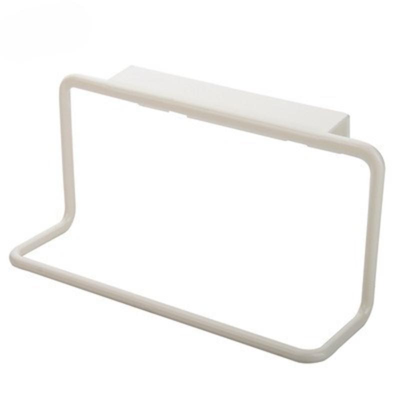 Bathroom Organizer Towel Rack Stand Cabinet Door Kitchen Bathroom Single Pole Towel Rack Plastic Sundries Rag Hanger Towel Bars