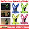 Перезаряжаемые регулируемые светоотражающие защитные жилеты высокой видимости для бега, светодиодный защитный жилет для бега для бегунов ночью