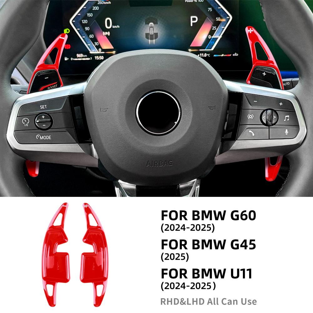 For BMW 1 5 Series G60 F70 2024-2026 X3 G45 2025 X1 U11 -2026 ABS Steering Wheel Shift Paddle Shifter Interior Trim Sticker