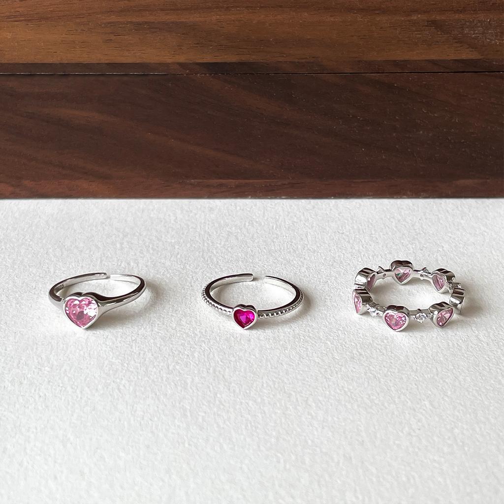 Кольцо Love Ring из стерлингового серебра 925 пробы для женщин, легкое, роскошное, нишевое, нежно-розовое, с цирконием, кольцо на указательный палец, регулируемое, новое летнее