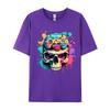 Gamer Skull Paint Splash Video Game Controller Teen Boy Tshirts Top Tshirt Tops Shirts New Arrival Cotton Printing Novelty Boy