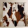 Digital Printing Cowhide Window Curtains, Cowboy Farmhouse Print, Farm Animal, Living Room, Bedroom Decor 2 Panels