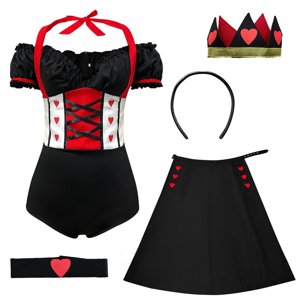 Halloween Queen of Hearts Cosplay Dress Set