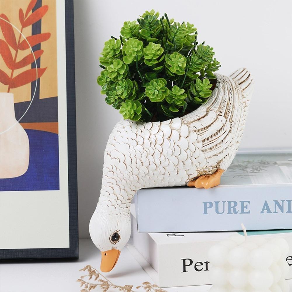 Поделки из смолы Петух Утка Цветочный горшок Мультяшный Контейнер для растений Горшок для посадки Декорация