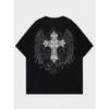 Cross Gothic Graphic Unisex Men Women Cotton T-shirt Luxury Brand Fashion Big Size Top Short Sleeve Classic Tee Print S-4xl