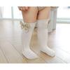 Чулки для девочек до колена, хлопковые носки 0-7 лет, однотонные, с бантом, тонкие, весна-лето