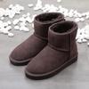 Winter Leather Classic Snow Boots Women Snow Boots Women's Cow Leather Ankle Boots Plus Size Women Shoes Flat Bottom with Plush Cotton Boots