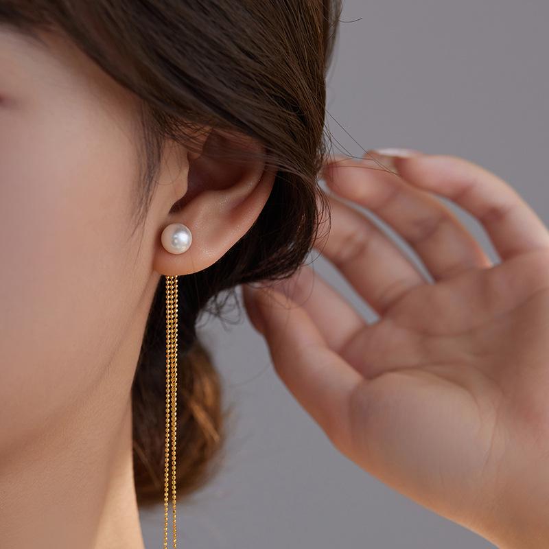 Серьги-кисточки из серебра 925 пробы Banyan Tree с длинным жемчугом для женщин