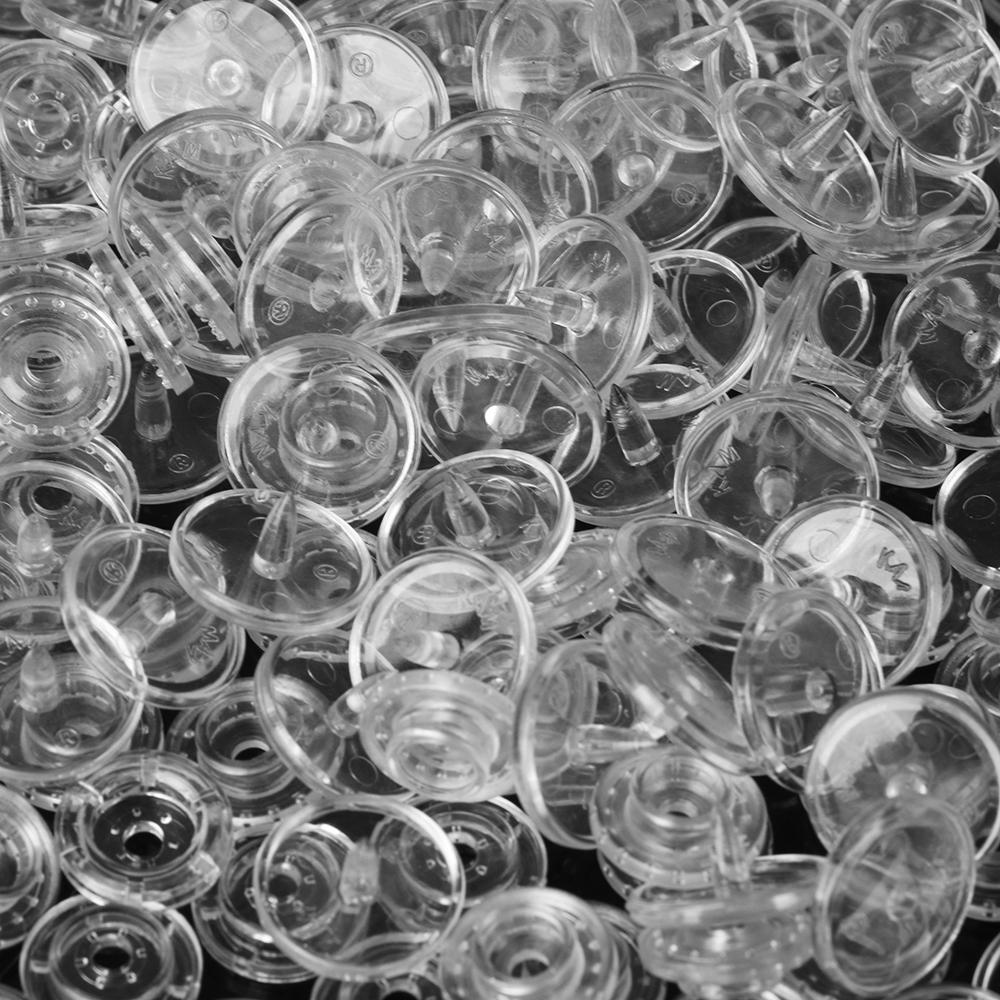 45sets(180pcs) Clothes Shirts Plastic Stud transparent Fasteners Press Button Snap Buttons
